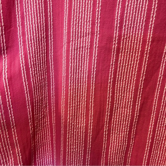 ZARA kaftan fringe coverup Cotton Pink striped medium large - Picture 5 of 7